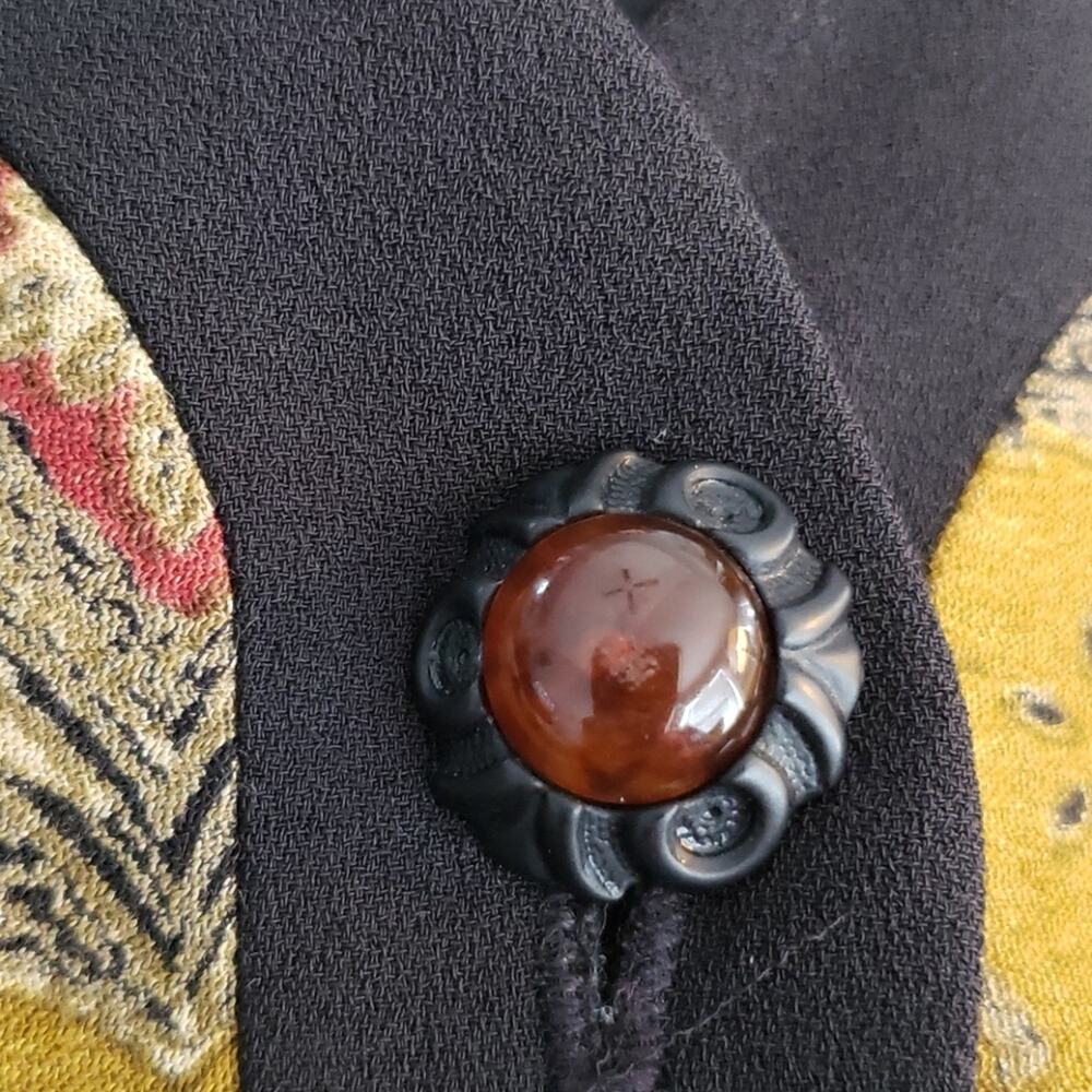 Vintage Ann Tobias Button Front Indigo Jacket Size 8 Indie Sleaze Blazer Grunge - Picture 12 of 12